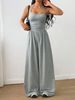 2026 European And American Cross-Border New Women's Casual Summer Wide-Leg Loose Srapless Wais-Cinching_ecoleips.com