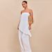 Women's Elegant Sexy Casual Strapless Ice Silk Pleated Solid Color Straight Leg Pants Set Import Clothing_ecoleips.com