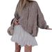 Classic Batwing Sleeve Cardigan – Vintage-Inspired Knit Open Front Sweater For Women (Black, Khaki, Light Grey, Green, Beige)_ecoleips.com