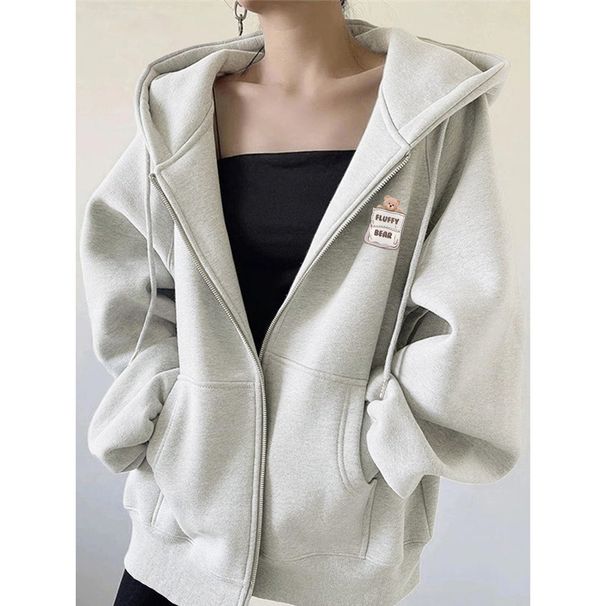 High-End Brand Jimo Cotton Hooded Sweatshirt For Women, Autumn Winter Cardigan, Zipper Baseball Jacket, Fleece-Lined And_ecoleips.com