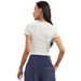 Women's Clothing High End Slim Yoga Tops Ribbed Round Neck Love Fitness Short Sleeved Pleated Outdoor Sports T Shirts For Women_ecoleips.com