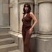 Women's Clothing V Neck Top Short Top Long Beach Bohemian Straight Wide Leg Pants Suit For Women_ecoleips.com