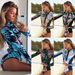 "Women's Slim Fit Long Sleeve Printed One Piece Swimsuit - Sexy Surfing & Sports Swimwear With Zipper, Fashionable Beachwear For Summer"_ecoleips.com