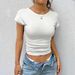 Voya Women's Summer Sexy Hot Girl Knitted Slim Fit Design, Big Backless Cross Twisted Top_ecoleips.com