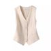 Women's Slim Fit Sleeveless Vest Autumn Outerwear Short Waistcoat Jacket 2025 New Tops for Casual Wear_ecoleips.com