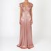 Ladies Elegant Ruffle Edge Backless Holiday Dress Casual Solid Color Party Long Dress 2026 New Spring Summer V-neck Satin Dress_ecoleips.com