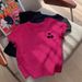Women's Clothing Slim Fit Short Sleeve T-Shirt Straight Shoulder Fashion Summer New Blue Top_ecoleips.com