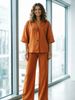 Women's 2 Piece Loose Fit Blazer And Trousers Set – Solid Color Casual Resort Outfit_ecoleips.com