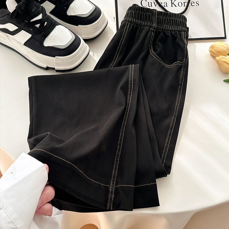 Women's Tencel Denim Jeans High Waist Slim Fit Straight Leg Wide Leg Korean Style Spring Summer Casual Ice Silk Flowy Pants_ecoleips.com