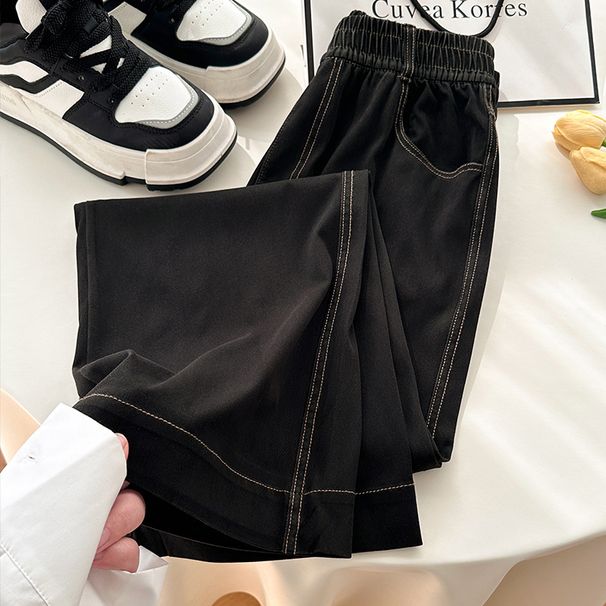 Women's Tencel Denim Jeans High Waist Slim Fit Straight Leg Wide Leg Korean Style Spring Summer Casual Ice Silk Flowy Pants_ecoleips.com