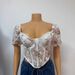 Women's Clothing Hot Girl Style Sexy Lace Flower Perspective Fishbone Short Sleeved Irregular Tops For Women_ecoleips.com