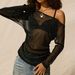 Aria Basics Aria Basics 60244 European And American Women's T-shirt Nazada 2025 Autumn/Winter Lightweight Off-shoulder Versatile Sheer Sexy_ecoleips.com