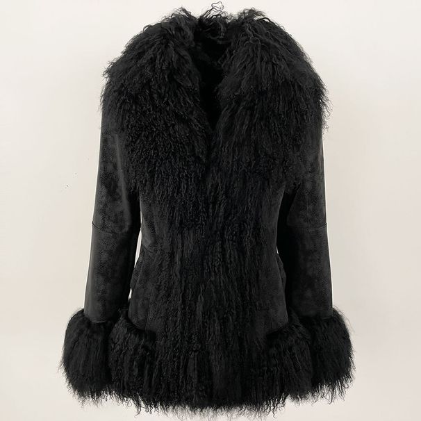 Luxury Rabbit Fur & Suede Coat – Winter Women’s Outerwear With Beach Wool Collar (XS-4XL, Brown/Grey/Black/Dark Brown/Burgundy)_ecoleips.com