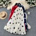 Women's Clothing Retro Polka Dot Pleated Midi Skirt For Women, High Waisted A Line, Slimming, Draped Long Skirt For Commuting._ecoleips.com