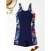 Women's One-Piece Swimwear – Sporty High-Cut Leg & Print Design (Black/Blue-Red/Blue Floral, S-Xl) High-Waisted Briefs_ecoleips.com