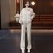 Women's Clothing Fashion Casual Sports Suit For Women Winter New Style Down Cotton Sweater Jacket Thickened Pants Two Piece Suit_ecoleips.com