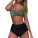 Women's Clothing New Split Bikini Swimsuit Women's Tight Hard Bag Gathered Sexy High Waist_ecoleips.com