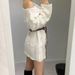 Medium-Length Openwork Crochet Sweater Dress With Loose Collar And Retro Bohemian Belt_ecoleips.com