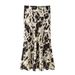 Women's Clothing Animal Print Satin Textured Midi Skirt_ecoleips.com