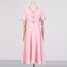 Women's Sweet Long Dress - Japanese & Korean Style With Diamond Neckline & Bow Detail (Casual Elegant Look)_ecoleips.com