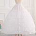 6-Hoop Petticoat Crinoline For Cosplay & Wedding – Steel-Boned Puffy Underskirt (White/Black)_ecoleips.com