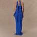 Summer New Arrival Women's Long Halter Neck Dress European American Style Backless Fashion Fishtail Skirt_ecoleips.com