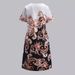 European American Clothing, Fitted Woven Fabric With Digital Positioning Print, Short-sleeved, Fashionable And Elegant,_ecoleips.com