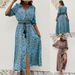 Women's Bohemian Belted Beach Dress European American Style Vacation Clothing For Plus Size_ecoleips.com