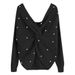 Plus Size V-Neck Backless Sweater – Chunky Knit Long Sleeve Pullover (S-XXXL, 22 Colors)_ecoleips.com