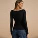 Voya European American Sexy Hot Girl Long-sleeve Women, New Korean Style For Spring Autumn, With A Slanted Collar And Pleated_ecoleips.com