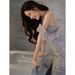 Women's Clothing Halter Neck New High End Light Luxury Niche Banquet Host Toast Dress Purple Fishtail_ecoleips.com