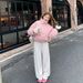 Women's Floral Print Cotton Jacket – Winter Short Padded Coat (White/Black/Grey/Pink, S-L)_ecoleips.com