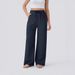 2025 High Waist Drawstring Side Pocket Casual Linen Flowy Wide Leg Beach Pants Elastic_ecoleips.com