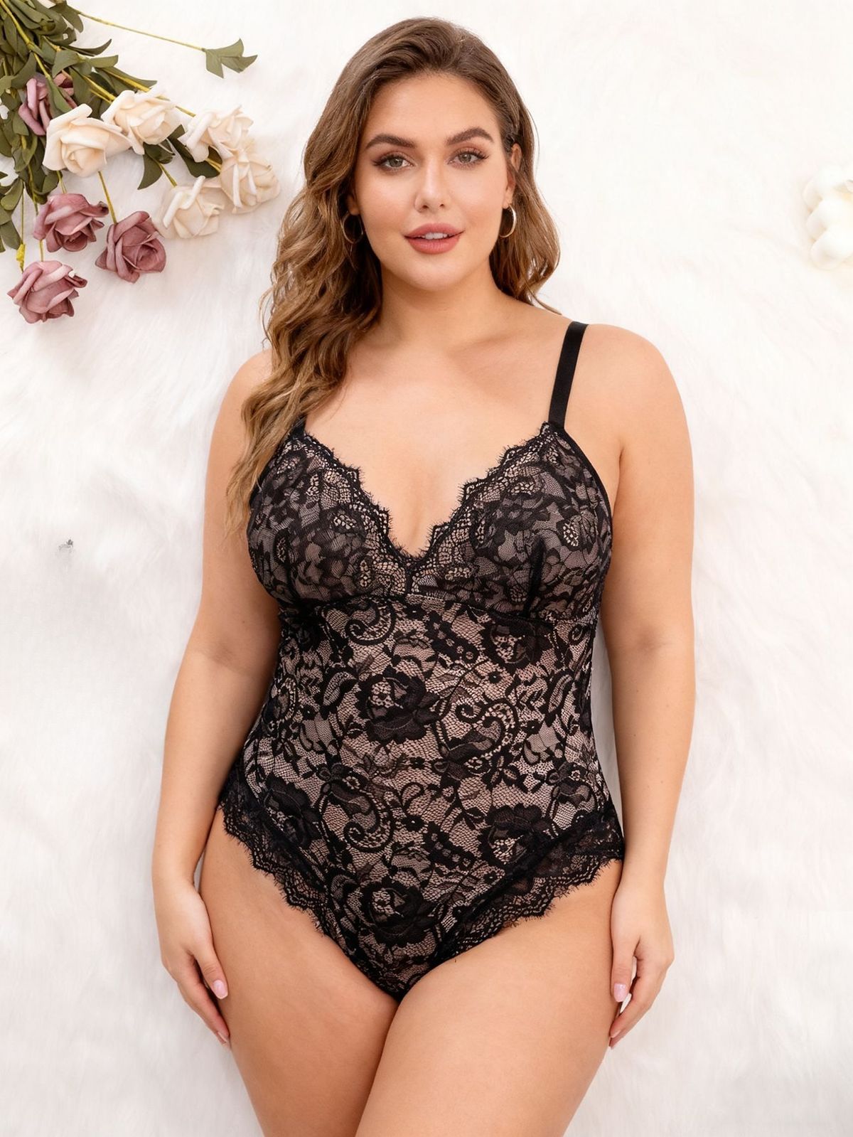 Cross-border Exclusive Sexy Lace Shapewear Bodysuit, Plus-size Shapewear, Butt-lifting, Tummy-tucking, Waist-cinching_ecoleips.com