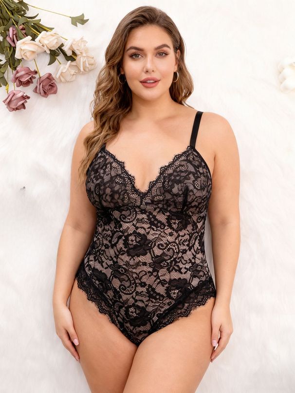 Cross-border Exclusive Sexy Lace Shapewear Bodysuit, Plus-size Shapewear, Butt-lifting, Tummy-tucking, Waist-cinching_ecoleips.com