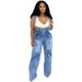Women's Clothing Women's Summer Street Casual Zipper Washed Jumpsuit_ecoleips.com
