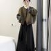 girl Colorful European Color-Block Patchwork Jacket For Women 2025 Autumn Winter New Fashion Loose Lightweight Short Cotton_ecoleips.com