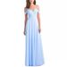 Women's Clothing Off Shoulder Chiffon A Line Ruffle Bridesmaid Dresses Long Evening Gown Prom Party Formal Dress_ecoleips.com