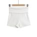 2025s DS24165-24 Summer New Style Wind Girl Sports Casual Pants Solid Color Elastic Slim Waist Turn-up Shorts_ecoleips.com