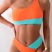 Aria Basics European And American Foreign Trade Patchwork Tank Top Two-piece Swimsuit Set, Tight-fitting Racerback Beach Bikini, In_ecoleips.com