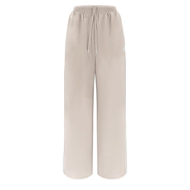New 2025 Women's High-Waisted Wide-Leg Pants Comfortable Sporty Versatile Striped Drawstring Loose Fit Casual American Style_ecoleips.com