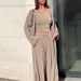 Summer New Women's Three Piece Set Style Casual Long Coat With Suspender Tie Wide Leg Trousers_ecoleips.com
