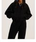 Streetwear Hooded Fleece Sweatshirt For Women - Cozy Oversized Pullover With Long Sleeves, Soft Cotton Blend, Trendy Cropped Fit In Solid Colors_ecoleips.com