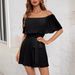 Cross-border Foreign Trade Women's Clothing European Station Summer New One-shoulder Sexy Pleated Three-quarter_ecoleips.com