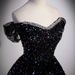 Women's Clothing Off-Shoulder Sequin Evening Dress – French-Inspired Glittering Performance Gown For Soprano, Host & Black Wedding (XS-XXXL)_ecoleips.com