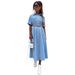 Women's Clothing New Mid Length Shirt Denim Dress A Line_ecoleips.com
