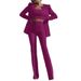 Women's Three Piece Suit Set European And American Style Cross Border Trade Autumn Lapel Tube Top High Waist Straight Lead Pants_ecoleips.com