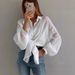 Women's Korean Style Sun Protection Shirt Long Sleeve Loose Fit Drop Shoulder Swallowtail Top For Spring/Summer New_ecoleips.com