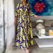 Women's Bohemian Ethnic Style Printed Dress Long Sleeved V Neck Commuter Dress Clothing_ecoleips.com