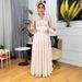 Women's Clothing Modest Muslim Abaya Dress – Long Sleeve Loose Fit Maxi Dress With Embellishments (Purple/Green/Champagne/Orange)_ecoleips.com